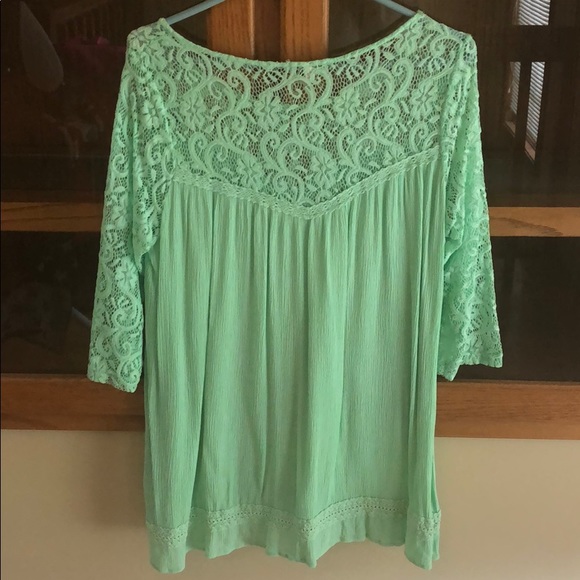 Seafoam green lace tunic - Picture 3 of 3